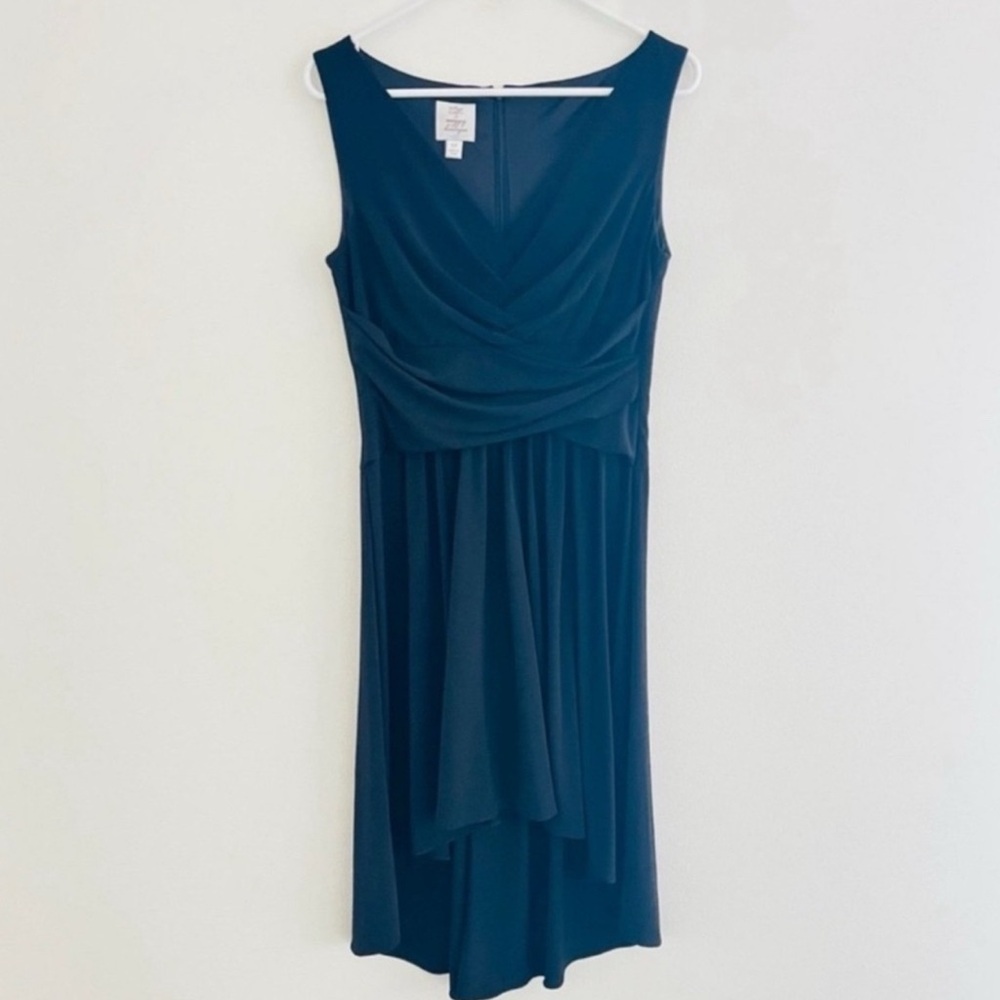 Vintage 90s Suzi Chin for Maggy Boutique Black High Low Midi Dress 10P